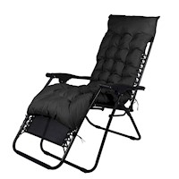 Reposera Plegable con Acolchado Negro