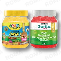 PACK 2 GOMITAS OMEGA 3 NIÑOS + ZINC ADULTO SOTTCORLABS