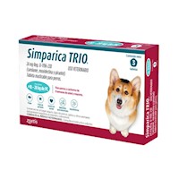 Simparica Trio Antipulgas para perros 10.1 a 20kg x 3 Tab