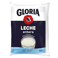 Leche GLORIA UHT Entera Bolsa 800ml