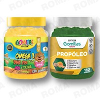 PACK 2 GOMITAS OMEGA 3 NIÑOS + PROPOLEO ADULTO 260 UND