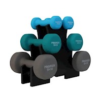 Set de mancuernas de neopreno PROIRON de 1kg celeste 3kg y 5kg