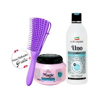 Shampoo UNO Antiresiduos + Mascarilla Restauradora Magic Pos La Brasiliana