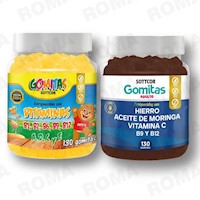 PACK 2 GOMITAS VITAMINAS PARA NIÑOS + HIERRO ADULTOS 260 UND