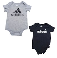 Packx2 Bebecrece Bodysuit Adidas - Gris y Negro