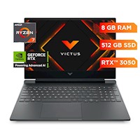 Laptop Gaming Victus AMD Ryzen 7 8GB RAM 512GB SSD NVIDIA GeForce RTX 3050