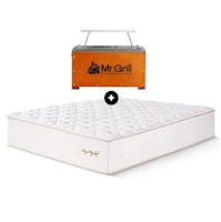 Colchón Paraíso Royal ElizabeTH 2PLZ + Caja China Mr Grill Mini Nogal + 02 Almohadas viscoelásticas