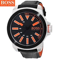 Reloj Hugo Boss New York 1513116 para Hombre Correa de Nailon Negro Naranja