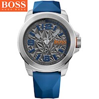 Reloj Hugo Boss New York 1513355 para Hombre Correa de Silicona Azul Dial Gris