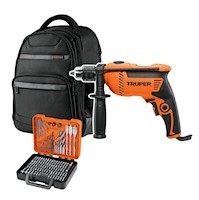 Combo Taladro 600w + 100 brocas y puntas + Mochila Truper