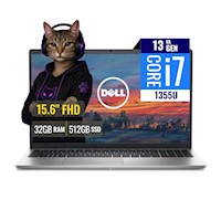 Laptop Dell DC15250 Intel Core i7 1355U 32GB RAM 512GB SSD M.2 15.6 FHD FreeDOS