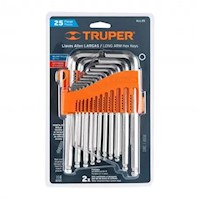 Juego Allen X 25 Piezas Standard y Milimétricas Truper 15572