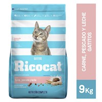 Comida para Gatos RICOCAT Gatitos Carne, Pescado y Leche Bolsa 9 kg