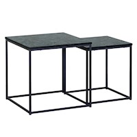 Set Mesas Laterales Estilo Marmol Negro