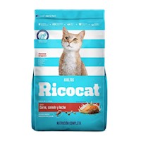 Comida para Gatos RICOCAT Carne, Salmón y Leche Bolsa 9 kg