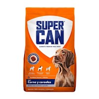 Comida para Perro SUPER CAN Adultos Carne y Cereal Rz Med. y Grandes Bolsa 25kg