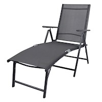 Reposera Aluminio Plegable Gris