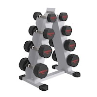 Set de Mancuernas Dodecagonales 52KG + Rack 4 niveles