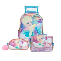 Set Maleta Lonchera Cartuchera Frozen Lila Premium