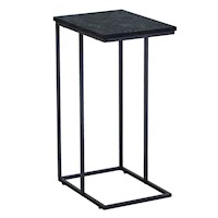 Mesa Lateral Estilo Marmol Negro