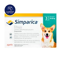 Simparica 10 - 20 Kg 40 mg x 3 Tabletas