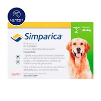 Simparica 20 - 40 kg 80 mg x 3 Tabletas
