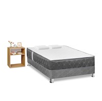 Cama Americana Forli Acqua 2PLZ + Velador Turin Beige