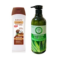Pack de Shampoo de Coco Babaria + Acondicionador de Aloe vera Wokali