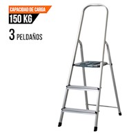 ESCALERA TUBULAR PLEGABLE 3 PELDAÑOS DE ALUMINIO TRUPER