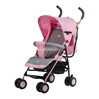 Coche Baston Reclinable Ebaby TRAVIS 214-3 con Cubrepies Rosado