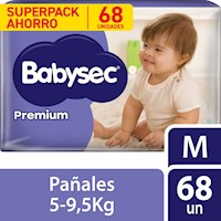 Pañal Babysec Premium Talla M 68 un