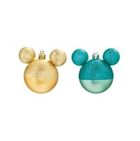 Esferas Navideñas Silueta Disney Dorado Y Verde Por 2 Und Cromus