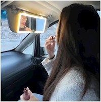 Espejo LED Táctil Portátil Para Auto Recargable 3 Tonos de Luz