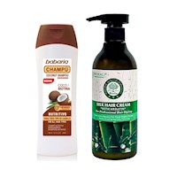 Pack de Shampoo de Coco Babaria + Crema para el Pelo Bamboo Wokali