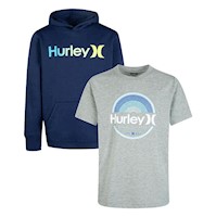 Set Polo y Sudadera con capucha Hurley para niños Azul marino/Gris