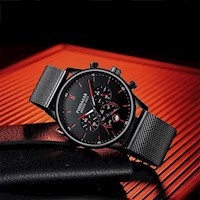 Reloj POEDAGAR para Hombre - Elegante - Acero - Rojo