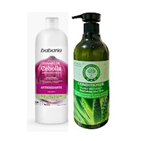 Pack de Shampoo de Cebolla Babaria + Acondicionador Aloe Vera Wokali