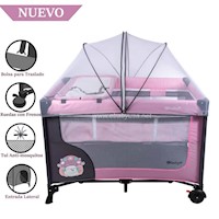 Cuna Corral con Cambiador EBaby Happy Dream 727-2 Rosado