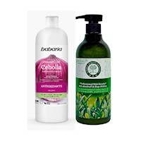 Pack de Shampoo de Cebolla Babaria + Acondicionador Te Verde Wokali