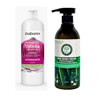 Pack de Shampoo de Cebolla Babaria + Crema para el Pelo Bamboo Wokali