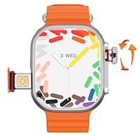 Smart Watch S12 Ultra Sim Card 32GB Rom Rotating Camera Color Naranja