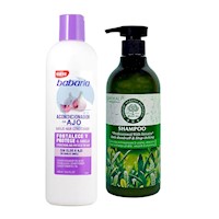 Pack de Shampoo de Te Verde Wokali + Acondicionador de Ajo Babaria
