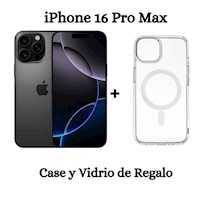 Apple iPhone 16 Pro Max Apple Intelligence 256GB - (eSIM) - Titanio Negro + Case y Mica de Vidrio de Regalo