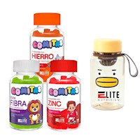 COMBO GOMITAS PARA NIÑOS ELITE- ELITE ZINC+ ELITE FIBRA+ ELITE HIERRO +TOMATODO