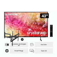 Televisor Samsung LED 43'' Crystal UHD 4K 43DU7000 Tizen OS Smart TV+Rack Giratorio