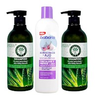 Pack de 2 Shampoo de Aloe Vera Wokali + Acondicionador de Ajo Babaria