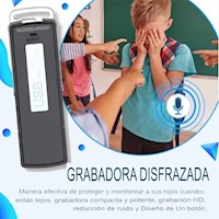 USB GRABADORA DE VOZ NÍTIDA 8GB MICROSD CR005 GRABA ALTA CALIDAD ENTORNO LABORAL FAMILIAR PERSONAL