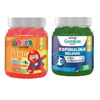 PACK 2 GOMITAS ZINC OROTATE NIÑOS + ESPIRULINA SELENIO SOTTCORLABS