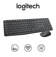 Kit Teclado Y Mouse Logitech MK235 Inalambrico Negro