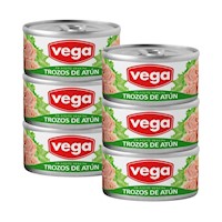 Trozos de Atún VEGA en Aceite Vegetal Lata 150g - x6u